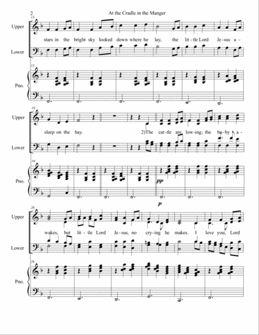 At the Cradle in the Manger 4-Part scores gallery preview page 2