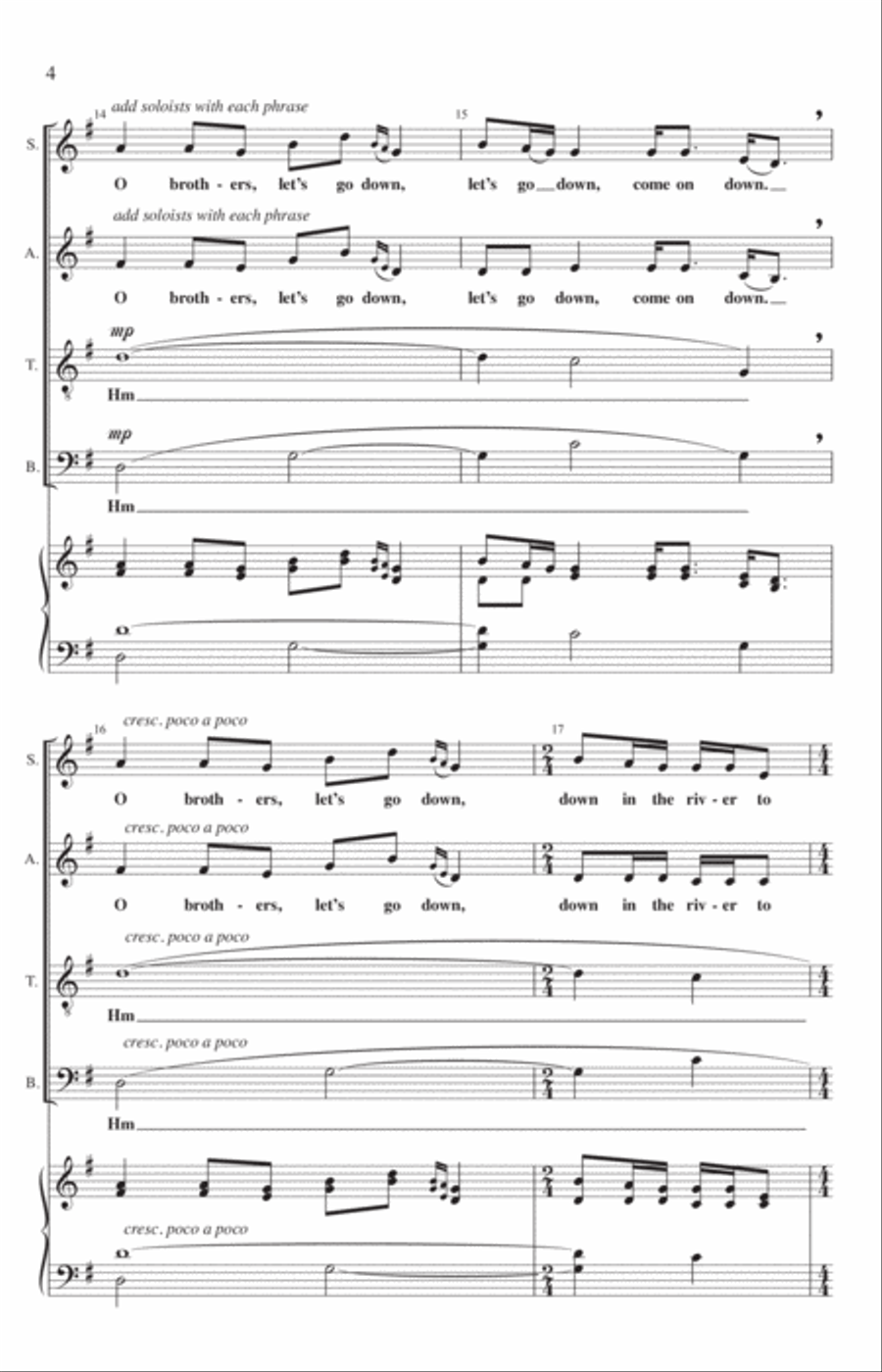 Down in the River to Pray 4-Part scores gallery preview page 3