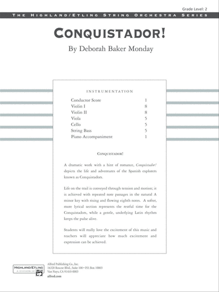 Conquistador!: Score String Orchestra scores gallery preview page 1