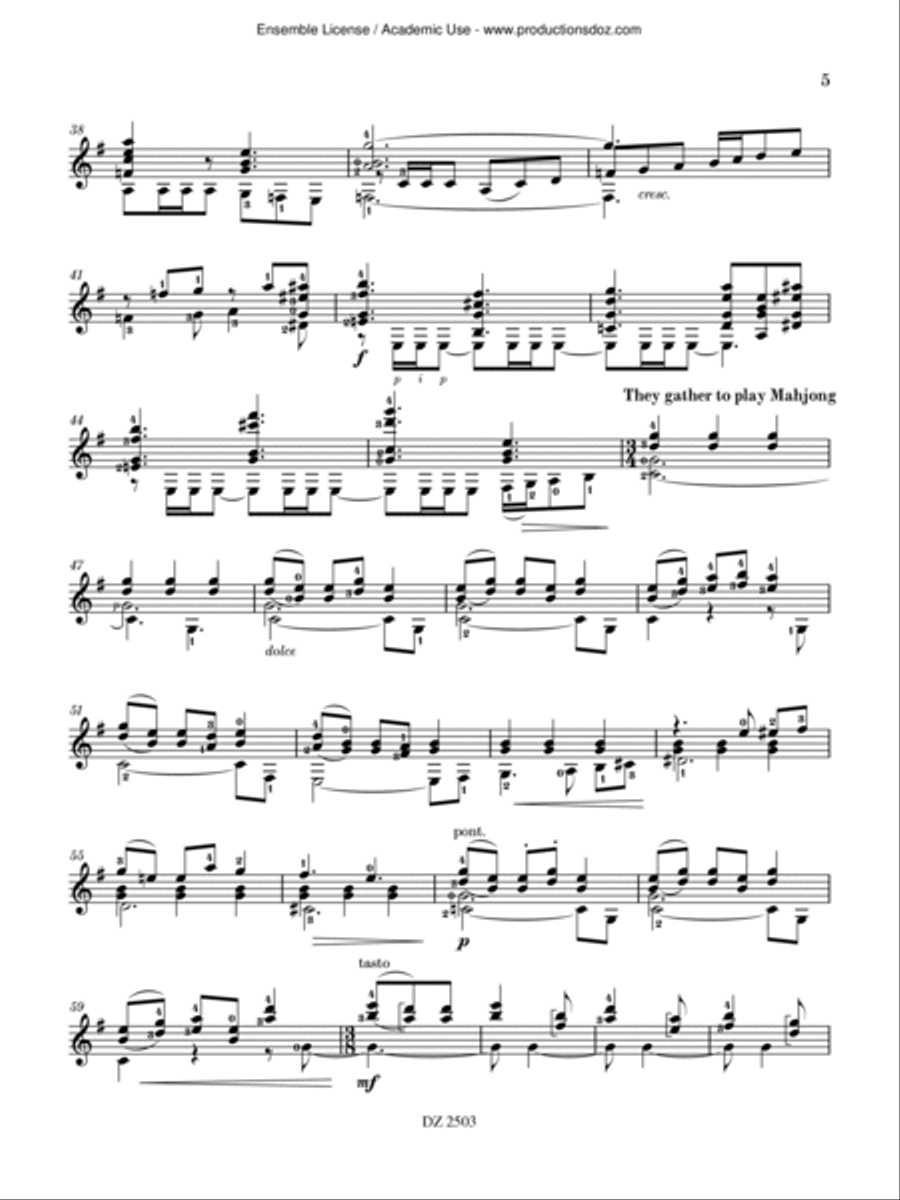 Three Days in Hong Kong Classical Guitar scores gallery preview page 5