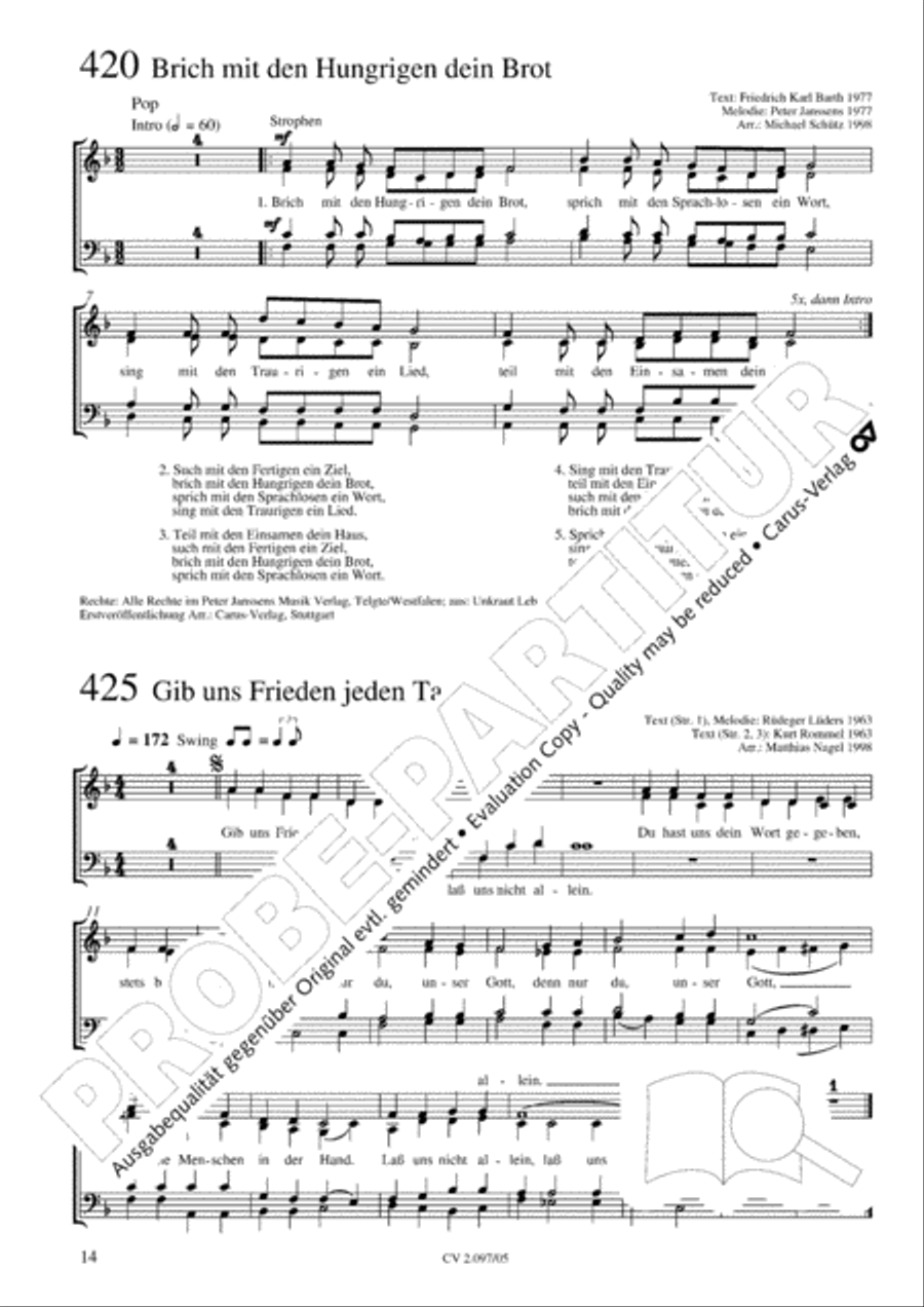 Pop-Chorbuch zum EG: Morning has broken Choir scores gallery preview page 15