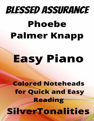 Blessed Assurance Easy Piano Sheet Music with Colored Notation