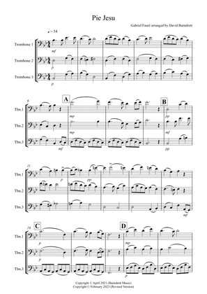 Pie Jesu (from Requiem) for Trombone Trio