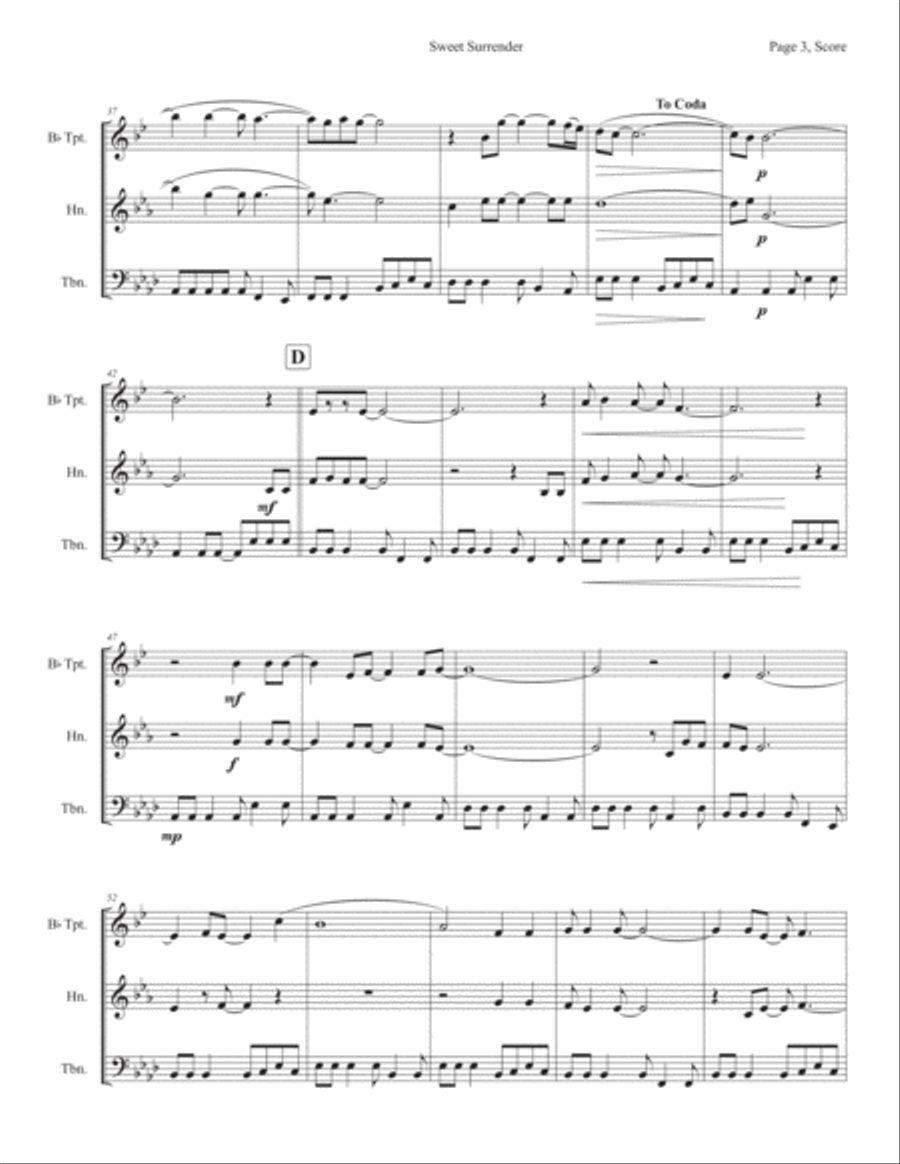 Sweet Surrender Horn scores gallery preview page 3