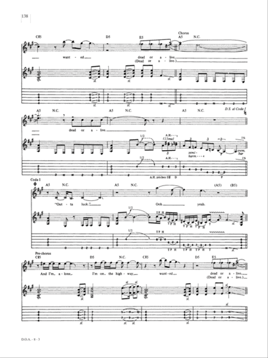 D.O.A. Guitar Tablature scores gallery preview page 3