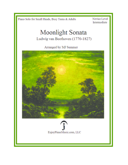 Moonlight Sonata - Beethoven, Easy Piano for Small Hands, Busy Teens & Adults image number null