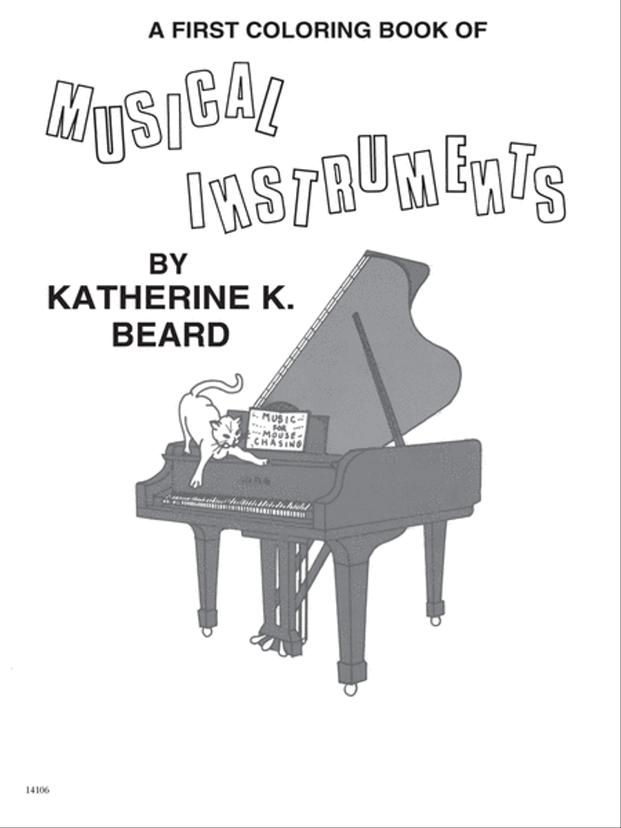 First Coloring Book of Musical Instruments Piano scores gallery preview page 1