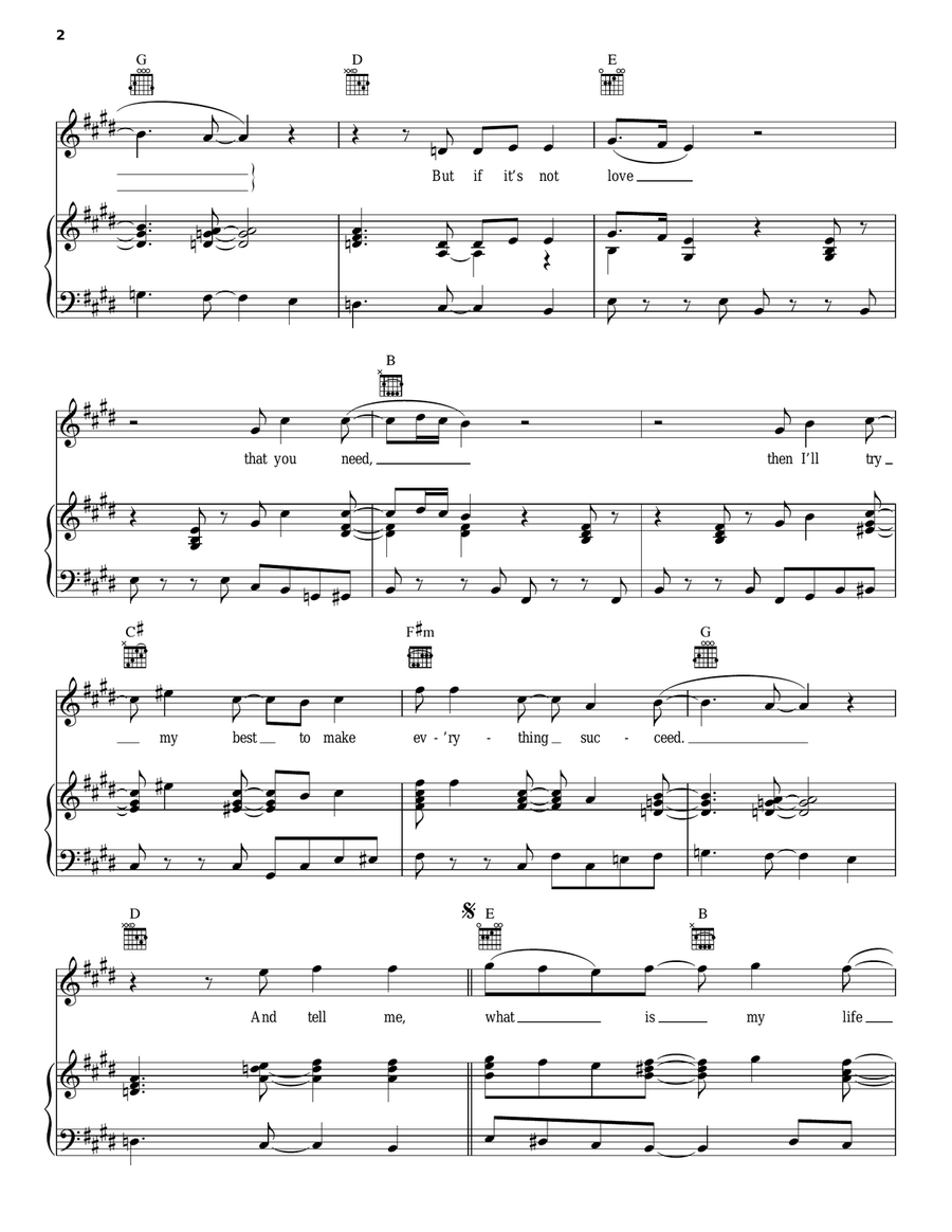 What Is Life Piano, Vocal, Guitar scores gallery preview page 2