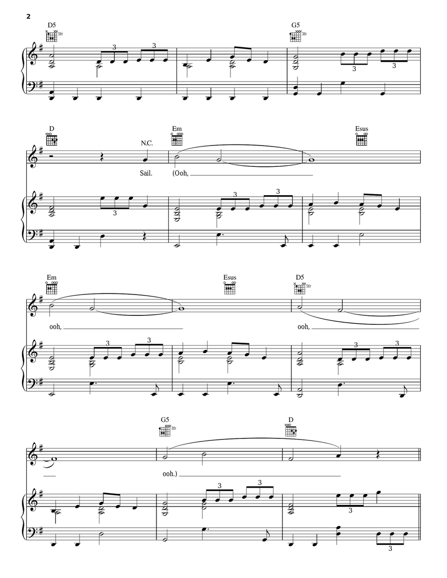 Sail Acoustic Guitar scores gallery preview page 2