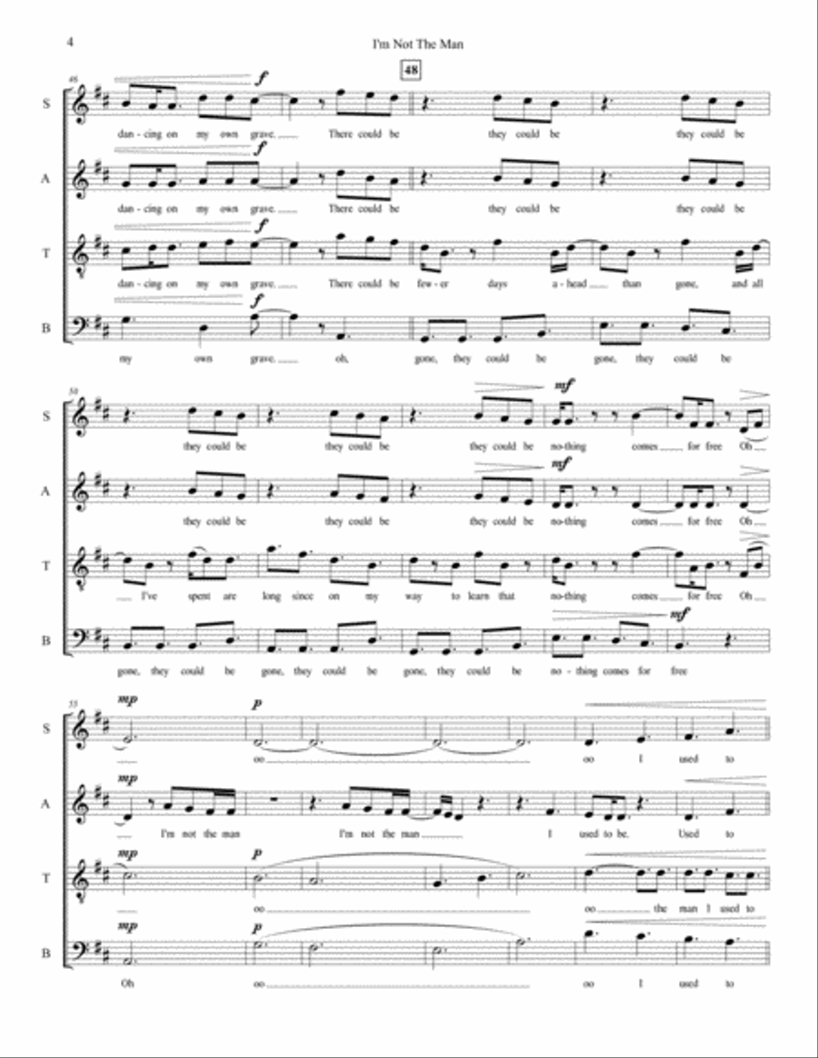 I'm Not The Man 4-Part scores gallery preview page 4