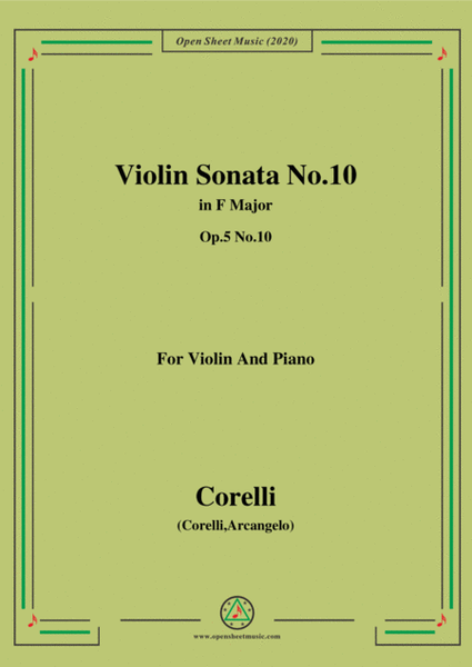 Corelli-Violin Sonata No.10 in F Major,Op.5 No.10,for Vioin&Piano image number null