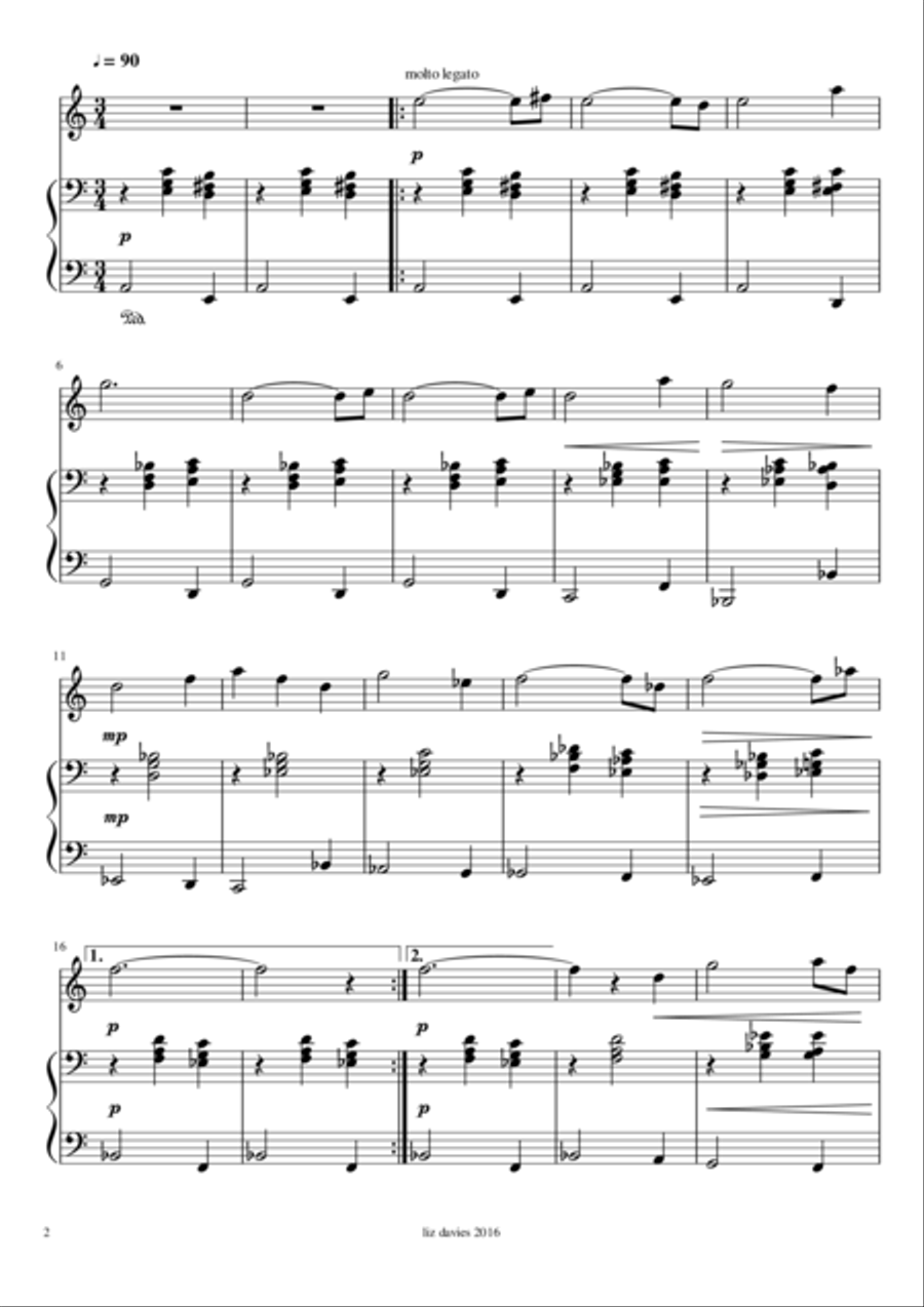 Little Lullaby Flute Solo scores gallery preview page 2