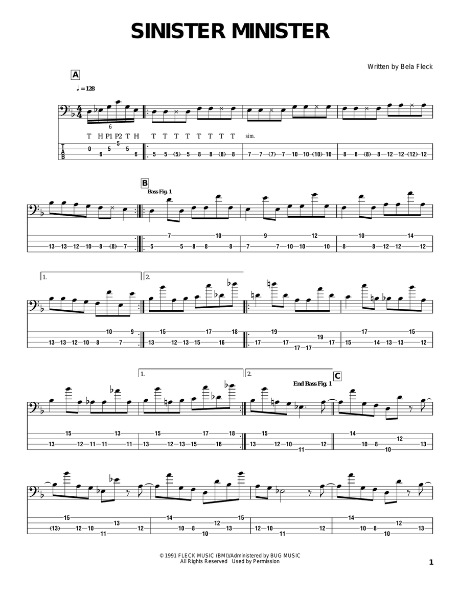Sinister Minister Electric Guitar scores gallery preview page 1