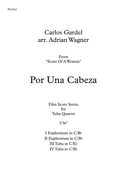"Por Una Cabeza" (Carlos Gardel) Tuba Quartet arr. Adrian Wagner image number null