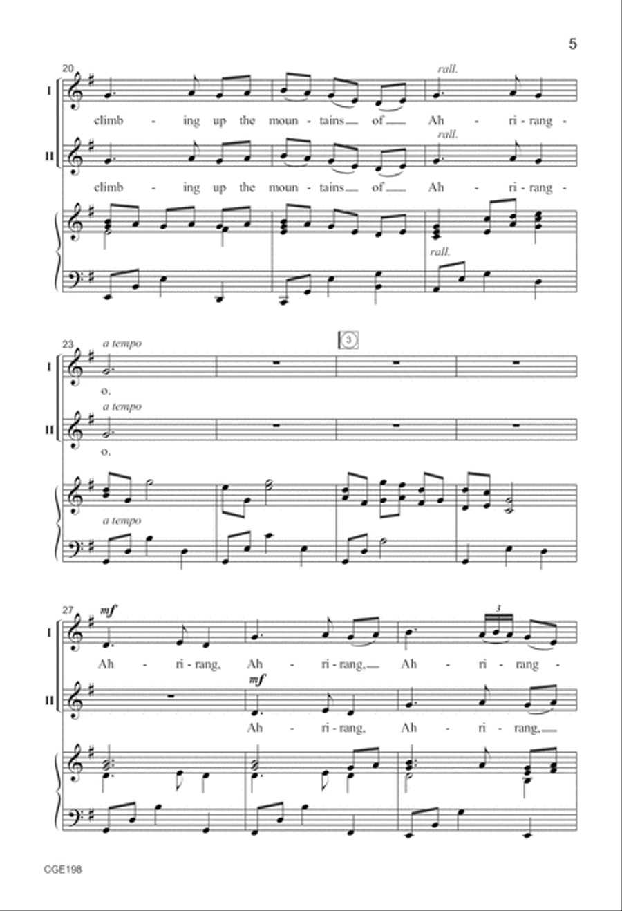 Ahrirang Two-part Ahrirang Two-part Choir scores gallery preview page 5
