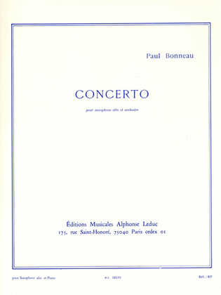Book cover for Concerto for Alto Saxophone