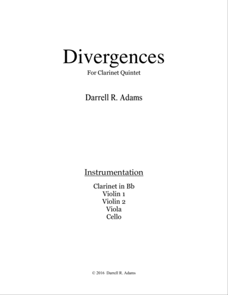 Divergences SCORE Chamber Orchestra scores gallery preview page 1