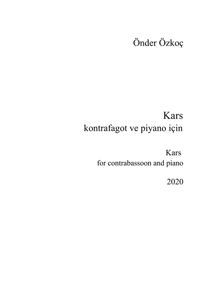Kars for Contrabassoon and Piano