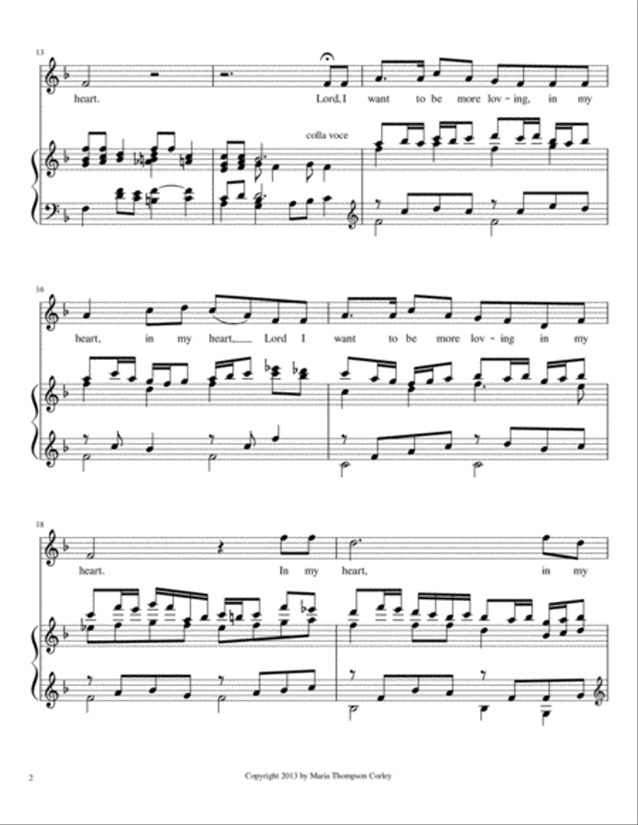 Lord, I Want to be a Christian (high key) Vocal Duet scores gallery preview page 2