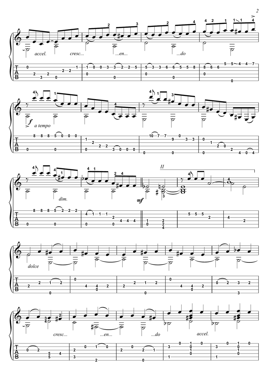Allegro Symphony 5 op 67 by Beethoven guitar solo Acoustic Guitar scores gallery preview page 2