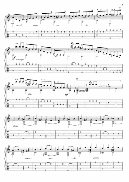 Allegro Symphony 5 op 67 by Beethoven guitar solo by Ludwig van Beethoven Acoustic Guitar - Digital Sheet Music