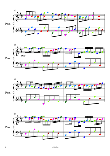Canon in D major beautiful piano arrangement (colorful notes)