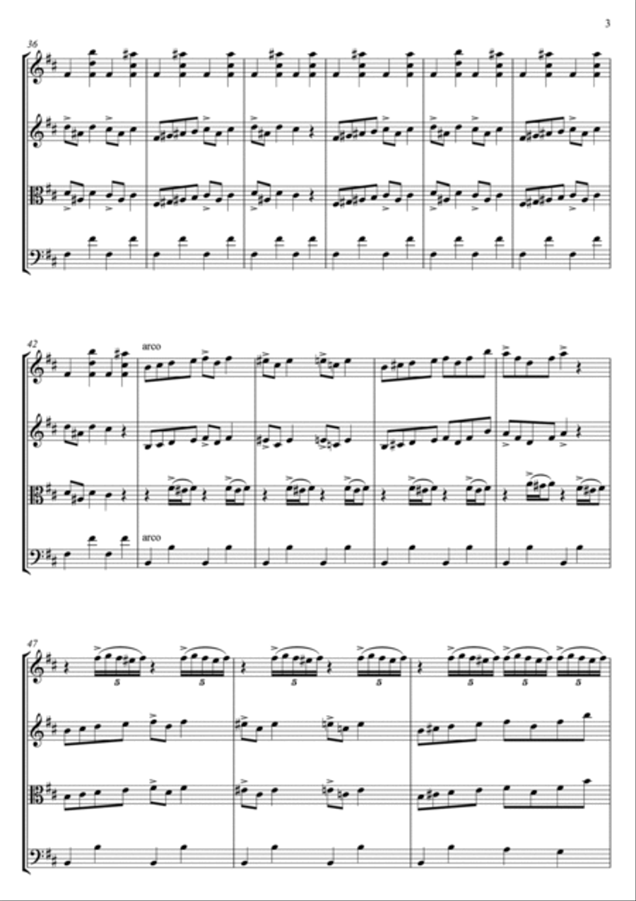 In the Hall of the Mountain King String Quartet scores gallery preview page 4