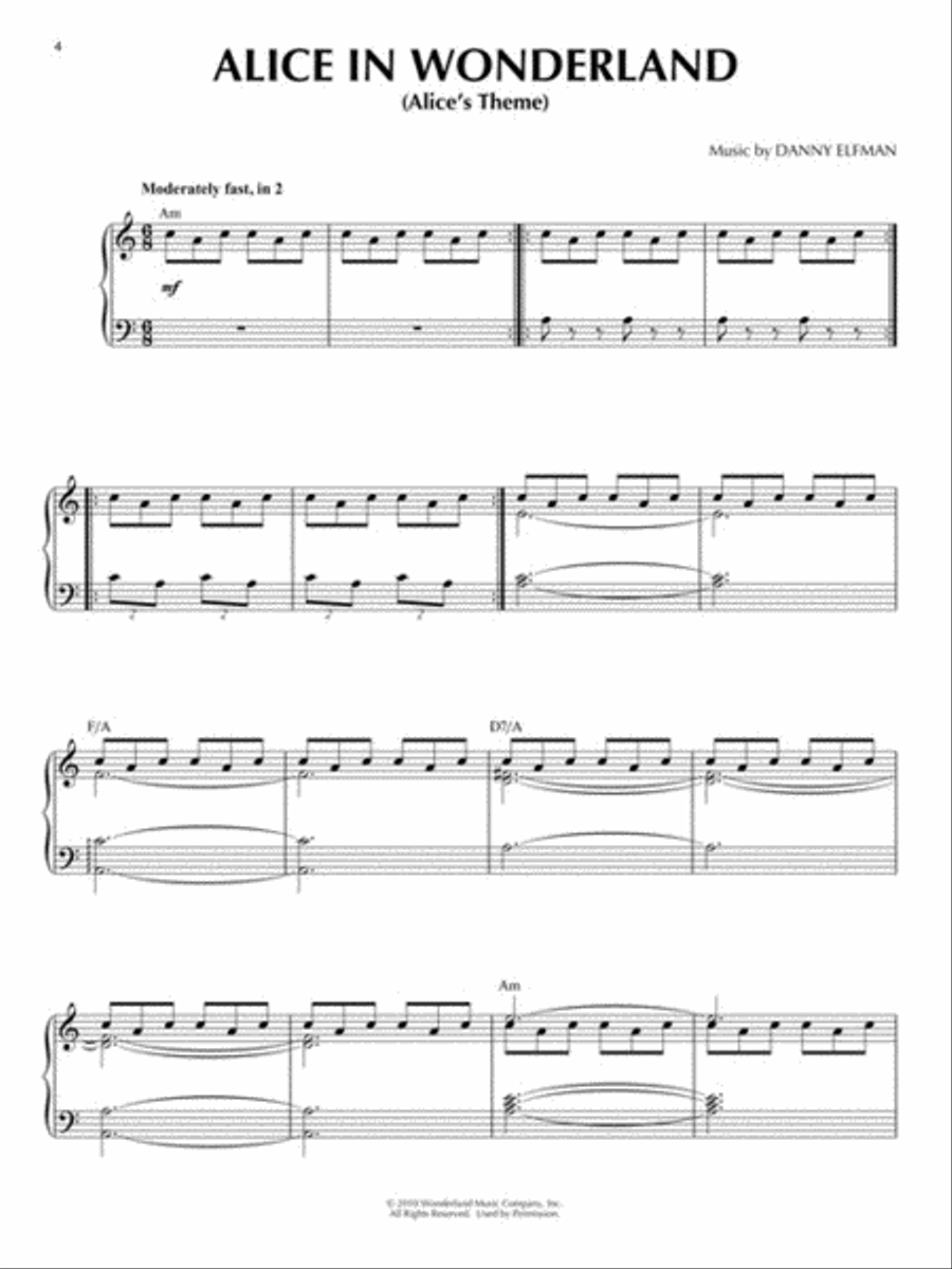 The Movie & TV Music of Danny Elfman Piano Solo scores gallery preview page 3