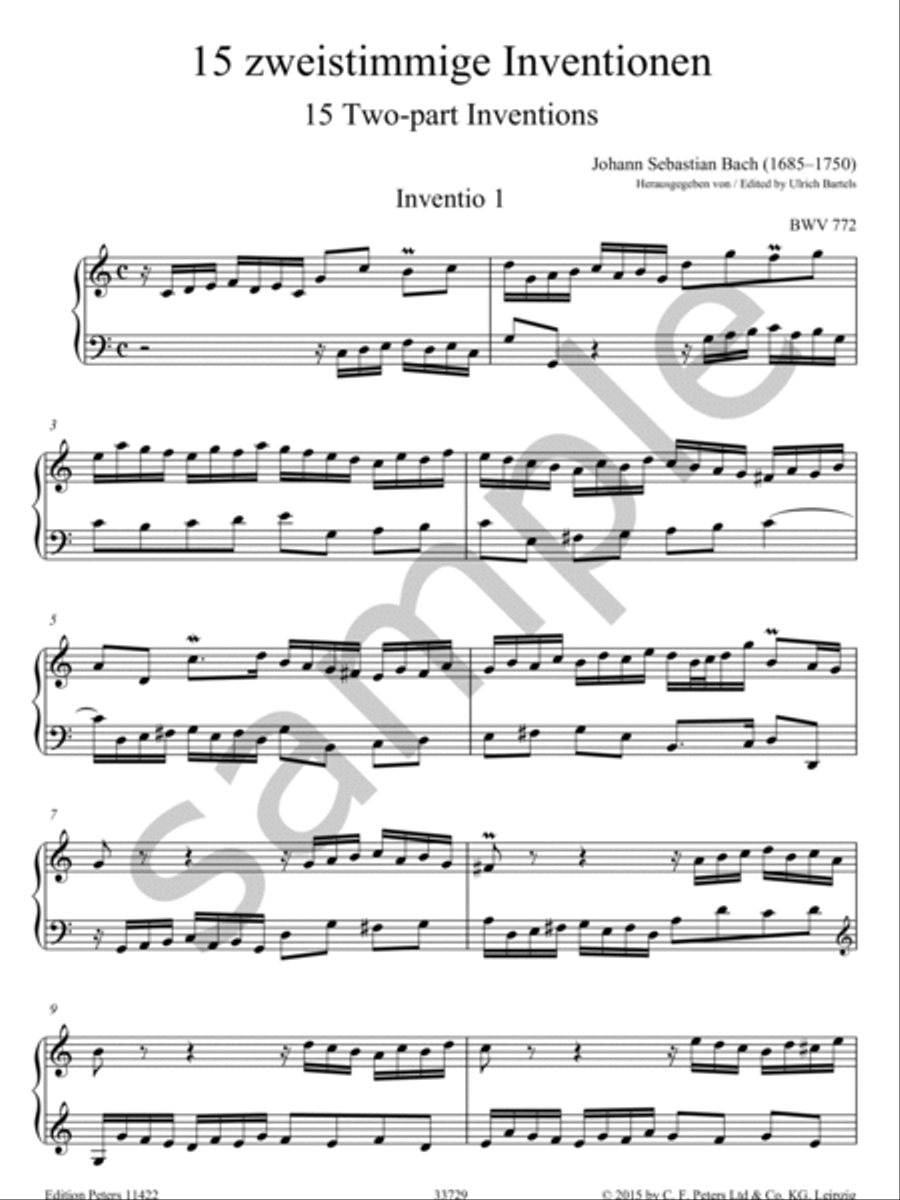 Inventions and Sinfonias BWV 772-801 for Piano Piano scores gallery preview page 6