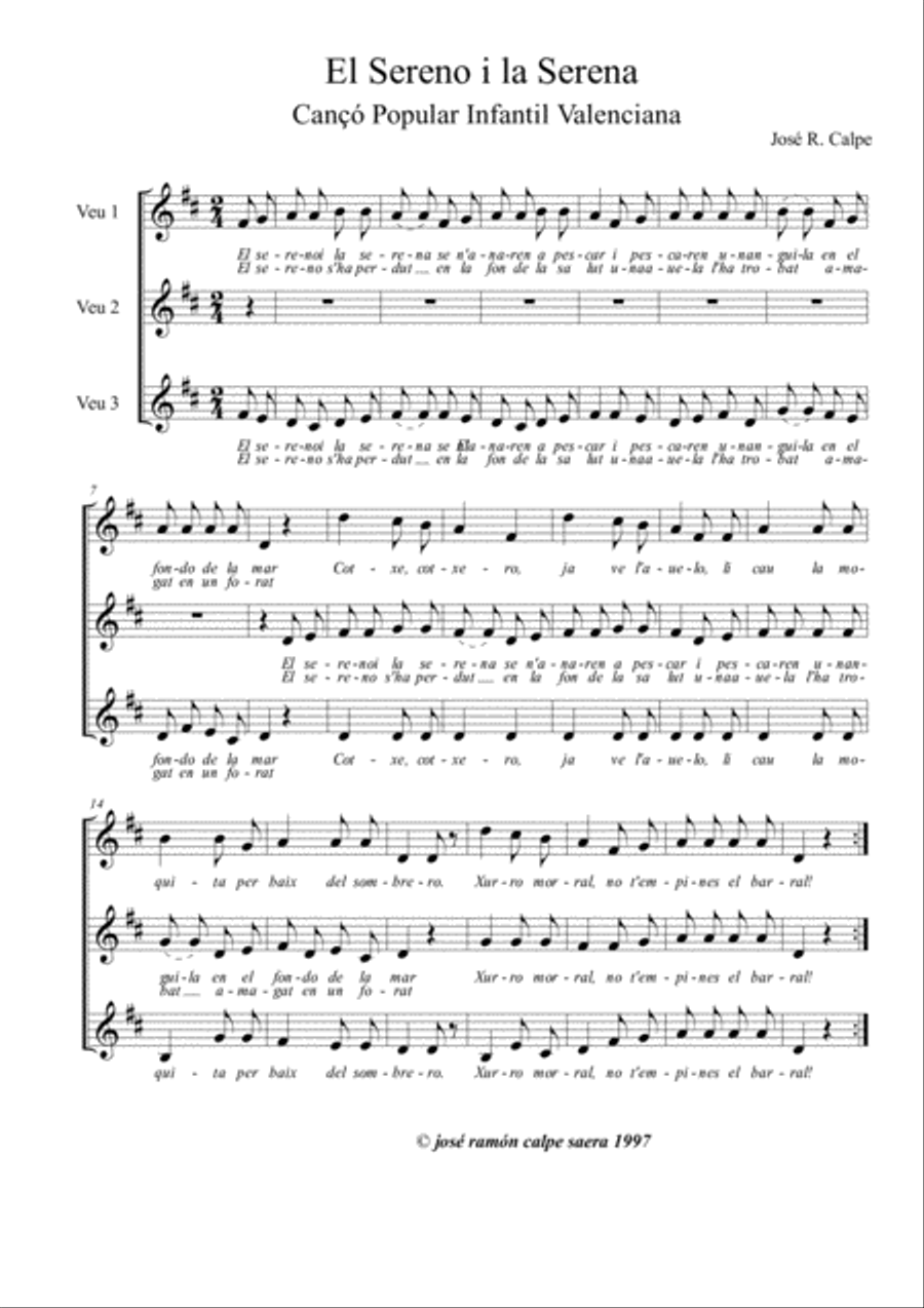 EL SERENO I LA SERENA SSA scores gallery preview page 1