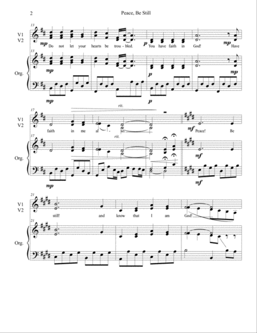 Peace, Be Still Piano scores gallery preview page 2