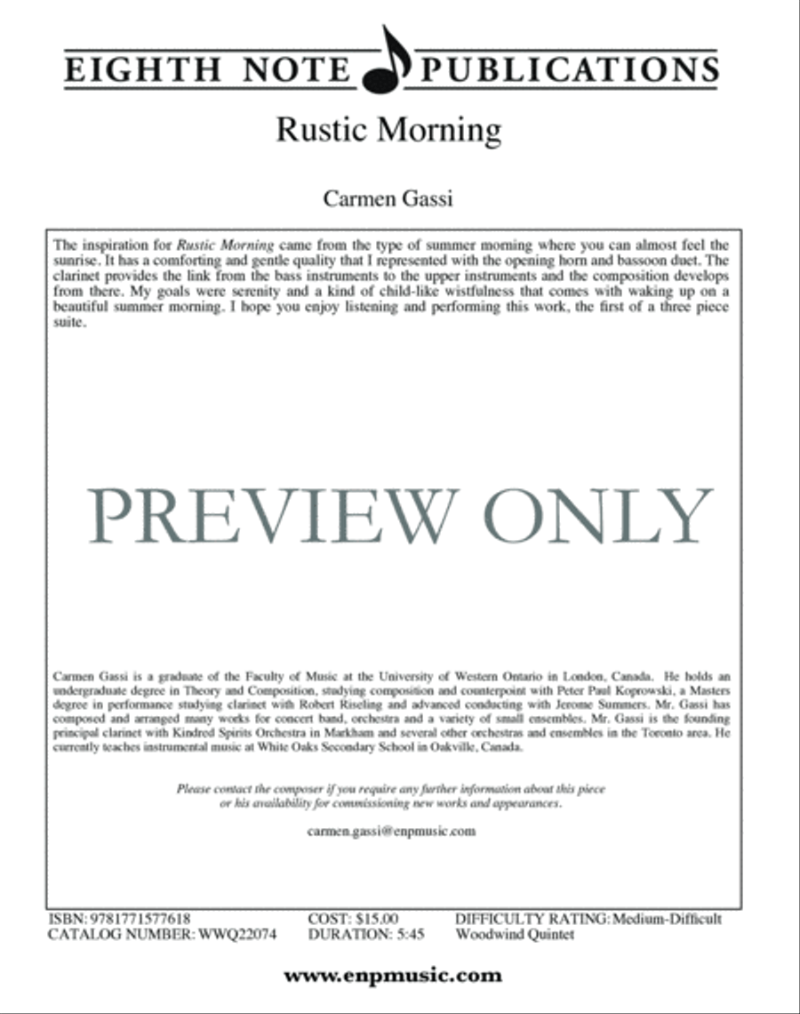 Rustic Morning Woodwind Quintet scores gallery preview page 2