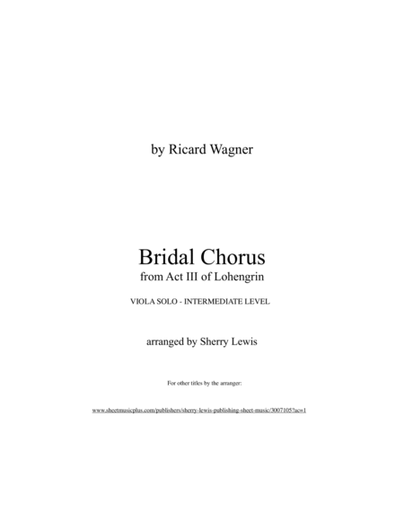Bridal Chorus for Viola Solo image number null