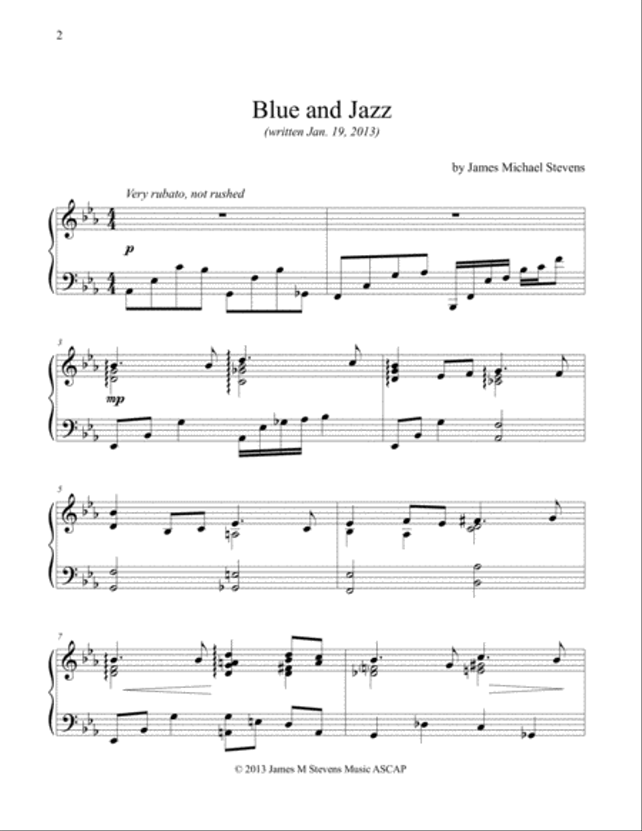 Blue and Jazz Piano Solo scores gallery preview page 2