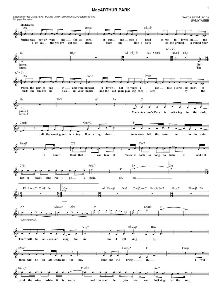 MacArthur Park MacArthur Park Piano scores gallery preview page 1