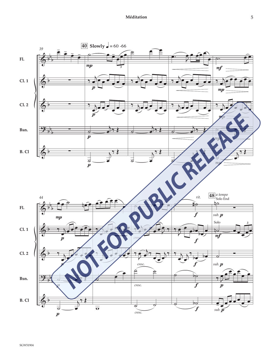 Meditation Meditation Woodwind Quintet scores gallery preview page 6