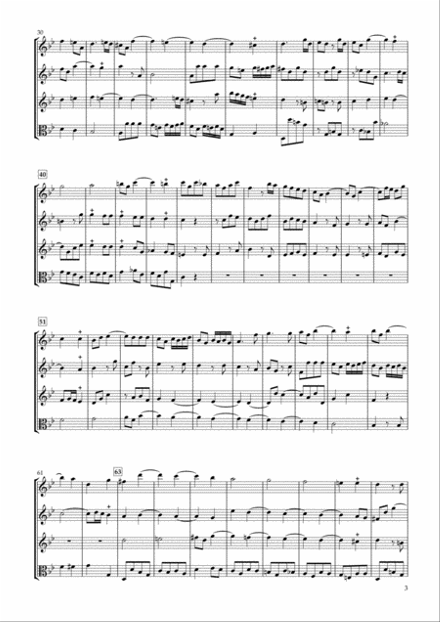 Sonata Op.34-1 for Three Violins & Viola String Duet scores gallery preview page 3