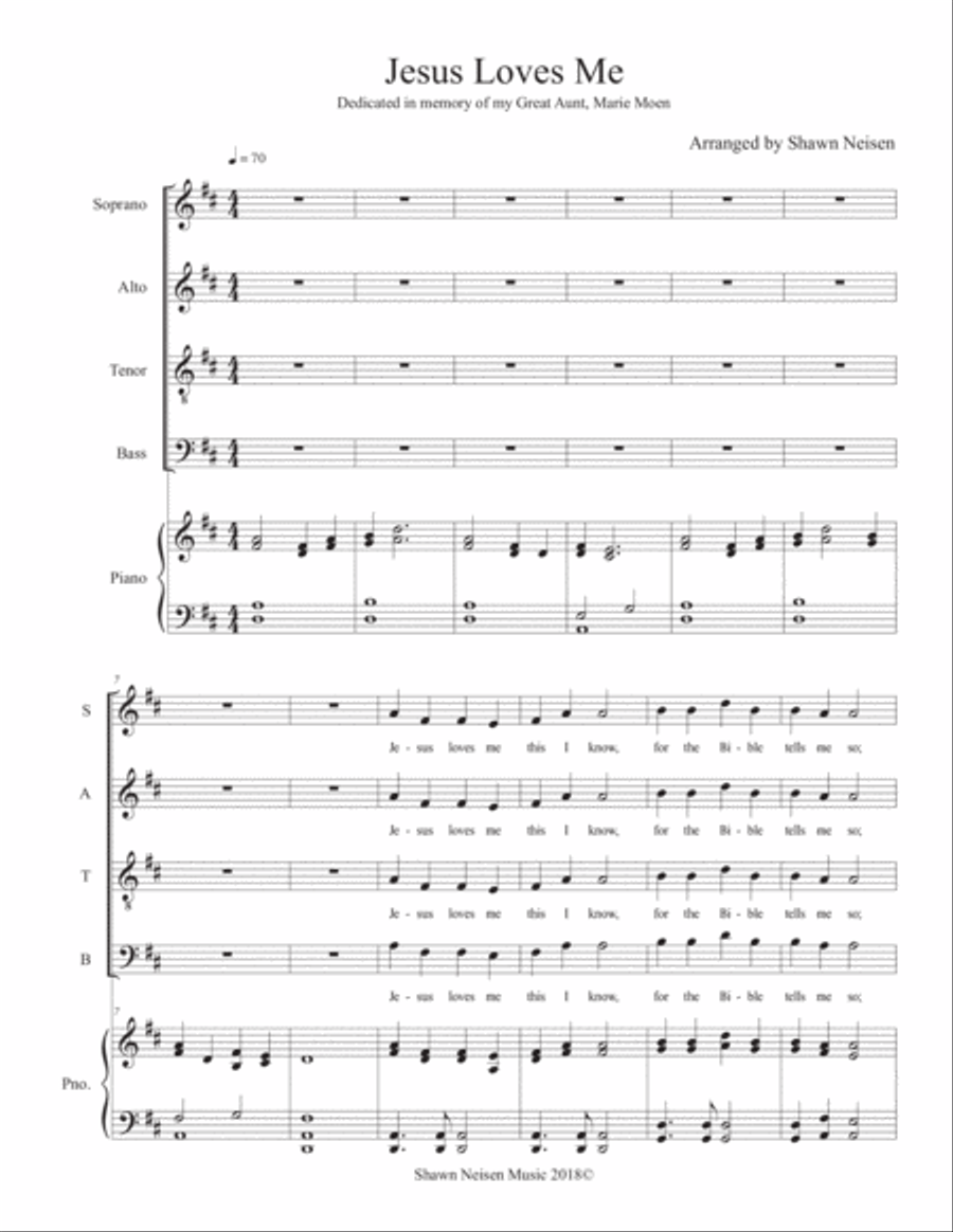 Jesus Loves Me Jesus Loves Me 4-Part scores gallery preview page 3