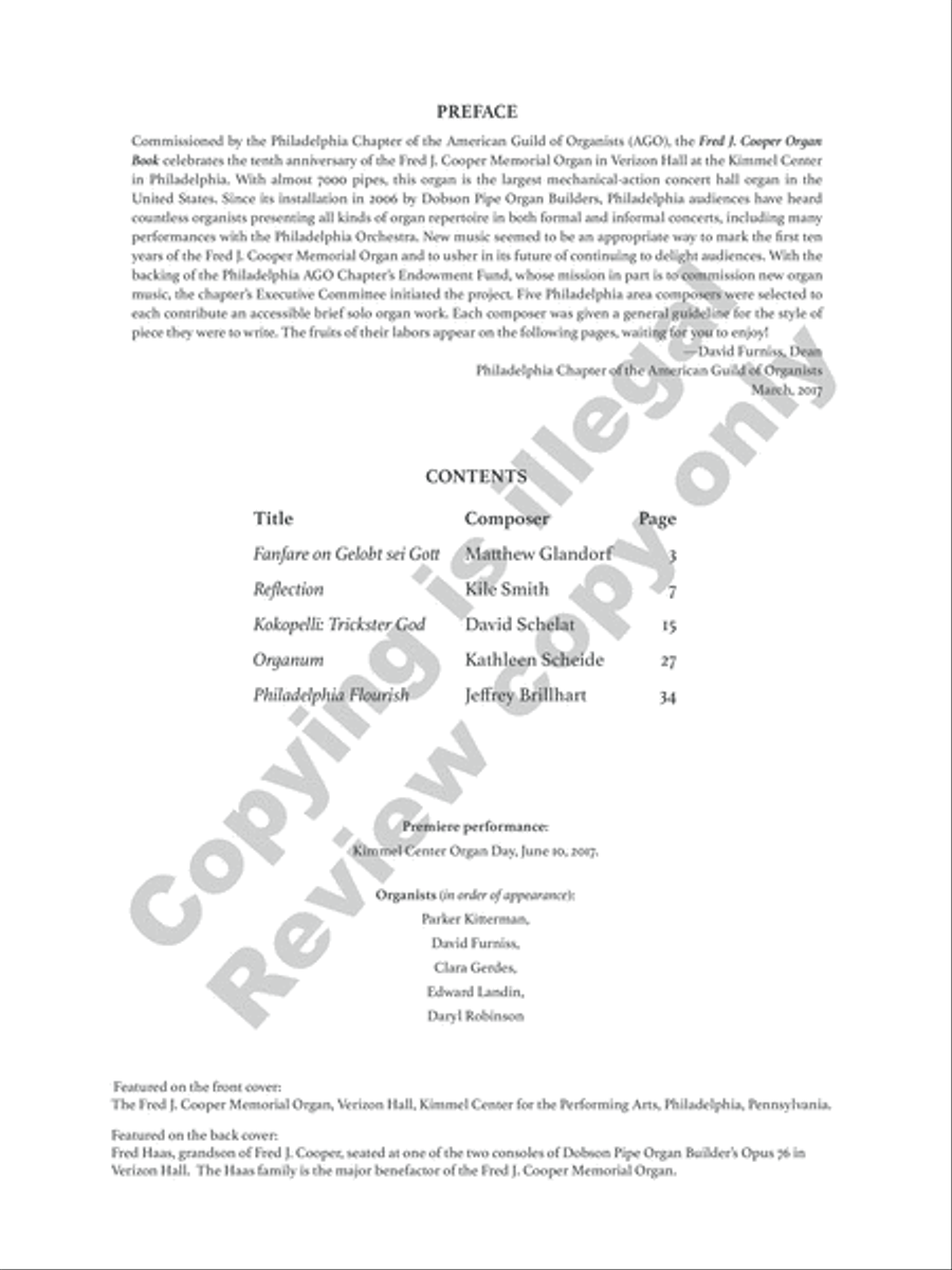 Fred J. Cooper Organ Book: Five Compositions for Organ Solo Organ Solo scores gallery preview page 3