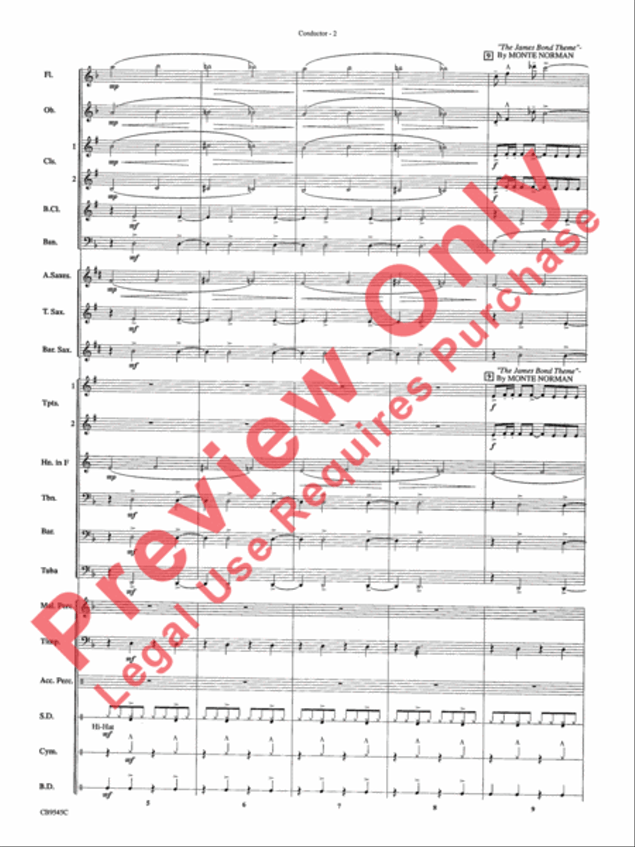 James Bond Returns Concert Band scores gallery preview page 5