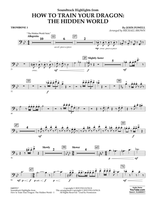 Book cover for How To Train Your Dragon: The Hidden World (arr. Michael Brown) - Trombone 1