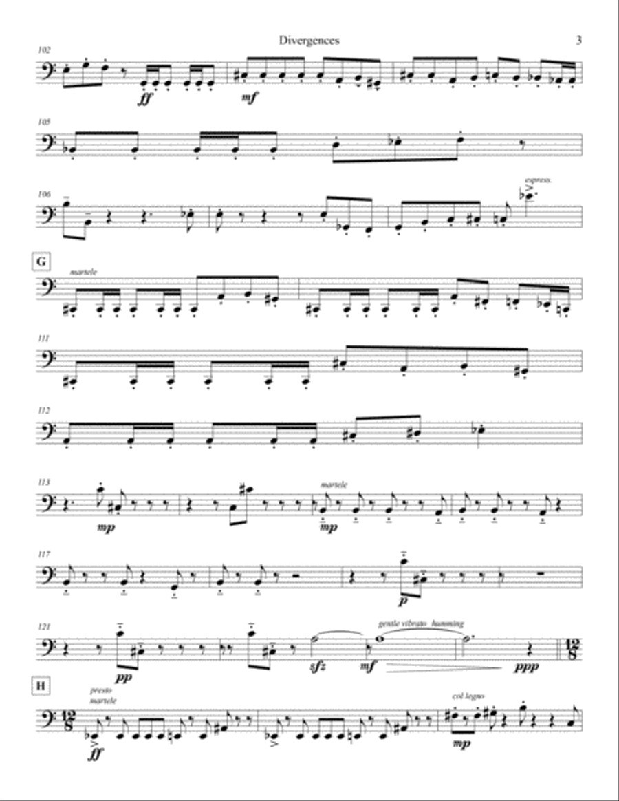 Divergences Cello Chamber Orchestra scores gallery preview page 3