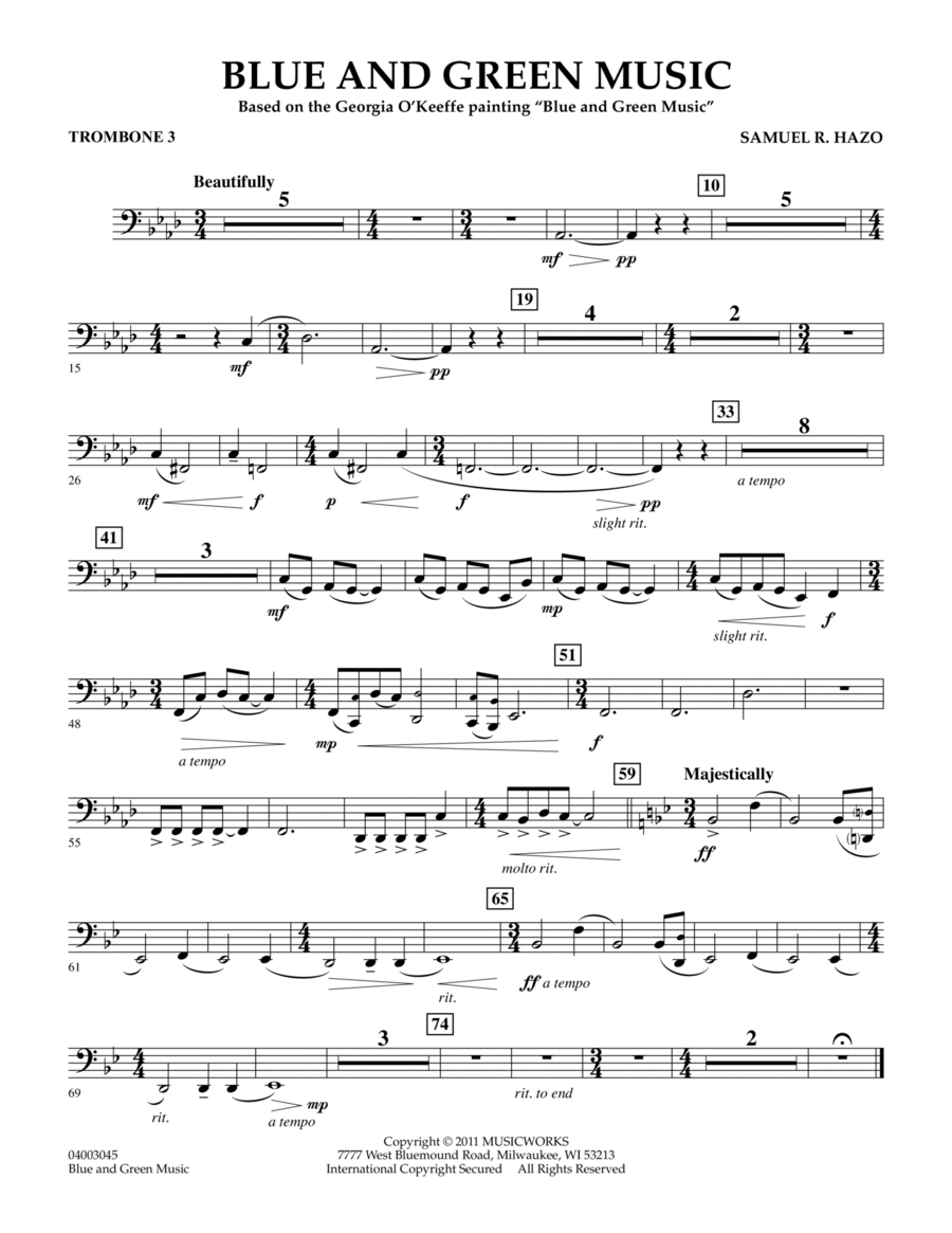 Blue And Green Music - Trombone 3