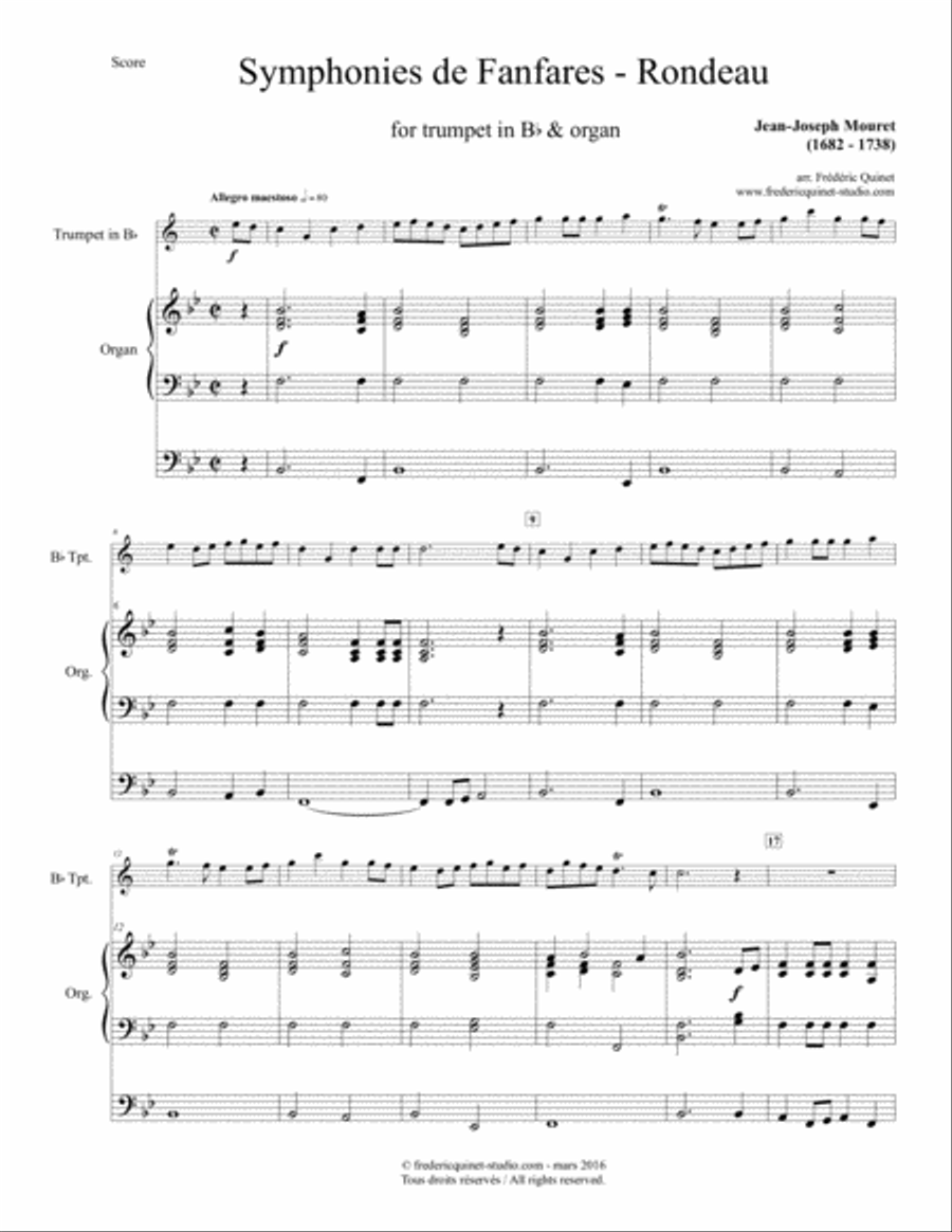 Rondeau for Trumpet & Organ Trumpet Duet scores gallery preview page 3