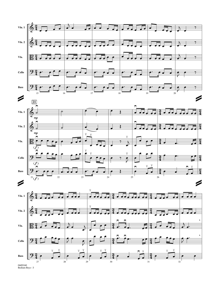 Bedlam Boys - Full Score Orchestra scores gallery preview page 3