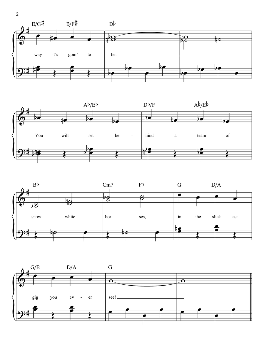 The Surrey With The Fringe On Top (from Oklahoma!) Easy Piano scores gallery preview page 2