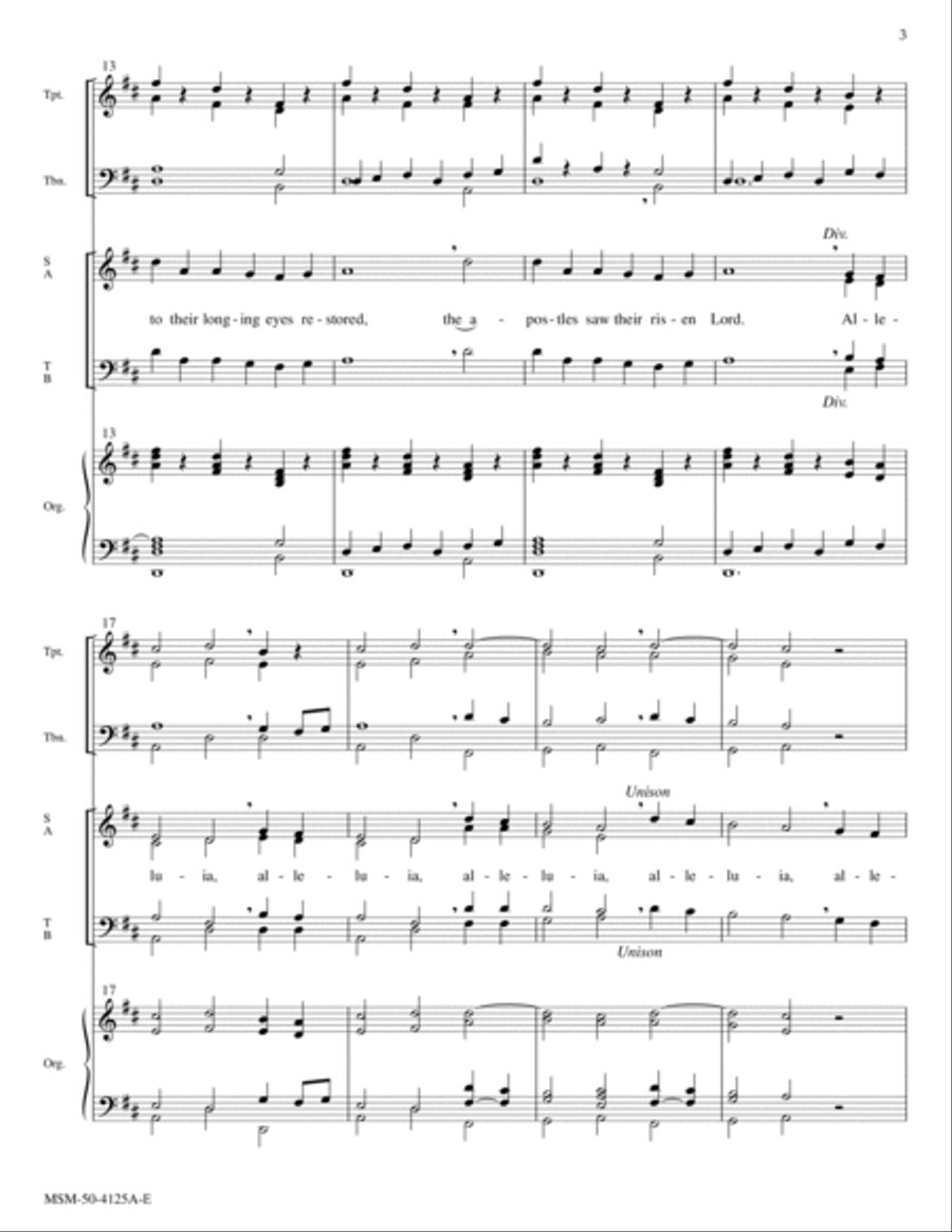 That Easter Day with Joy Was Bright (Downloadable Full Score & Instrumental Parts) Choir scores gallery preview page 3