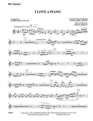 Book cover for I Love a Piano (arr. Mark Hayes) - Clarinet