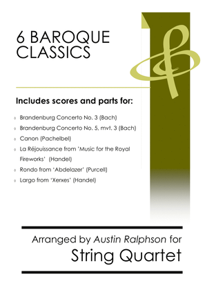 Book cover for 6 Baroque Classics - string quartet bundle / book / pack