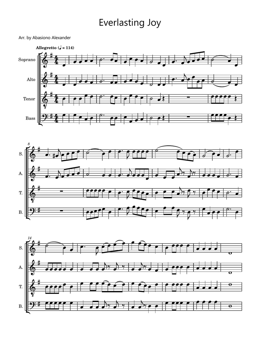 Everlasting Joy Everlasting Joy 4-Part scores gallery preview page 1